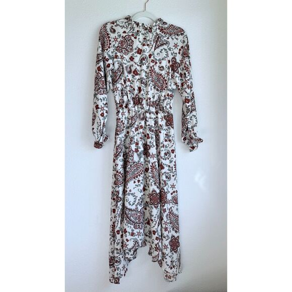 Banana Republic Womens Long Sleeve Voluminous Sleeve Midi Dress in Paisley Print - Picture 6 of 14